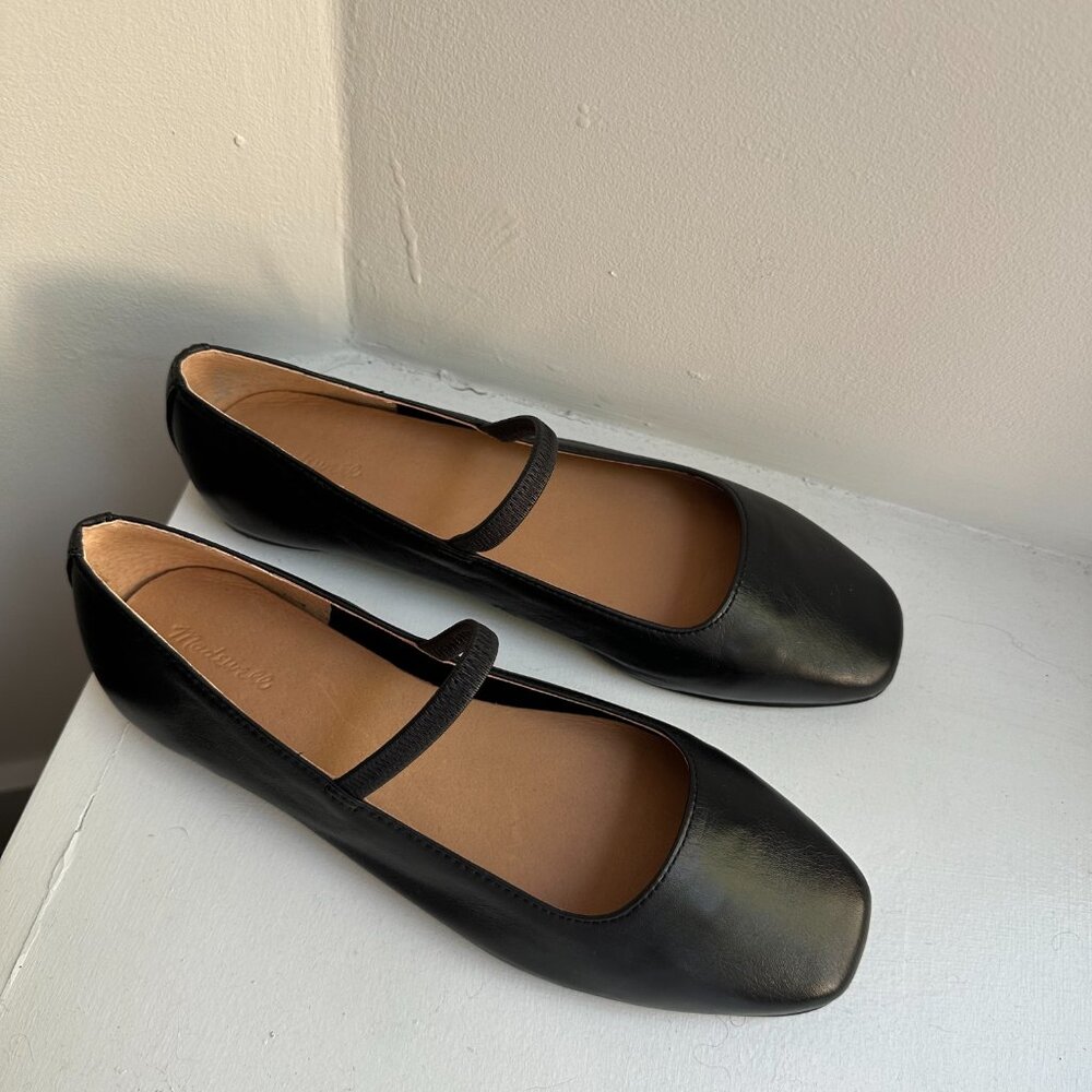 Madewell Black Flats with Strap - Picture 2 of 3